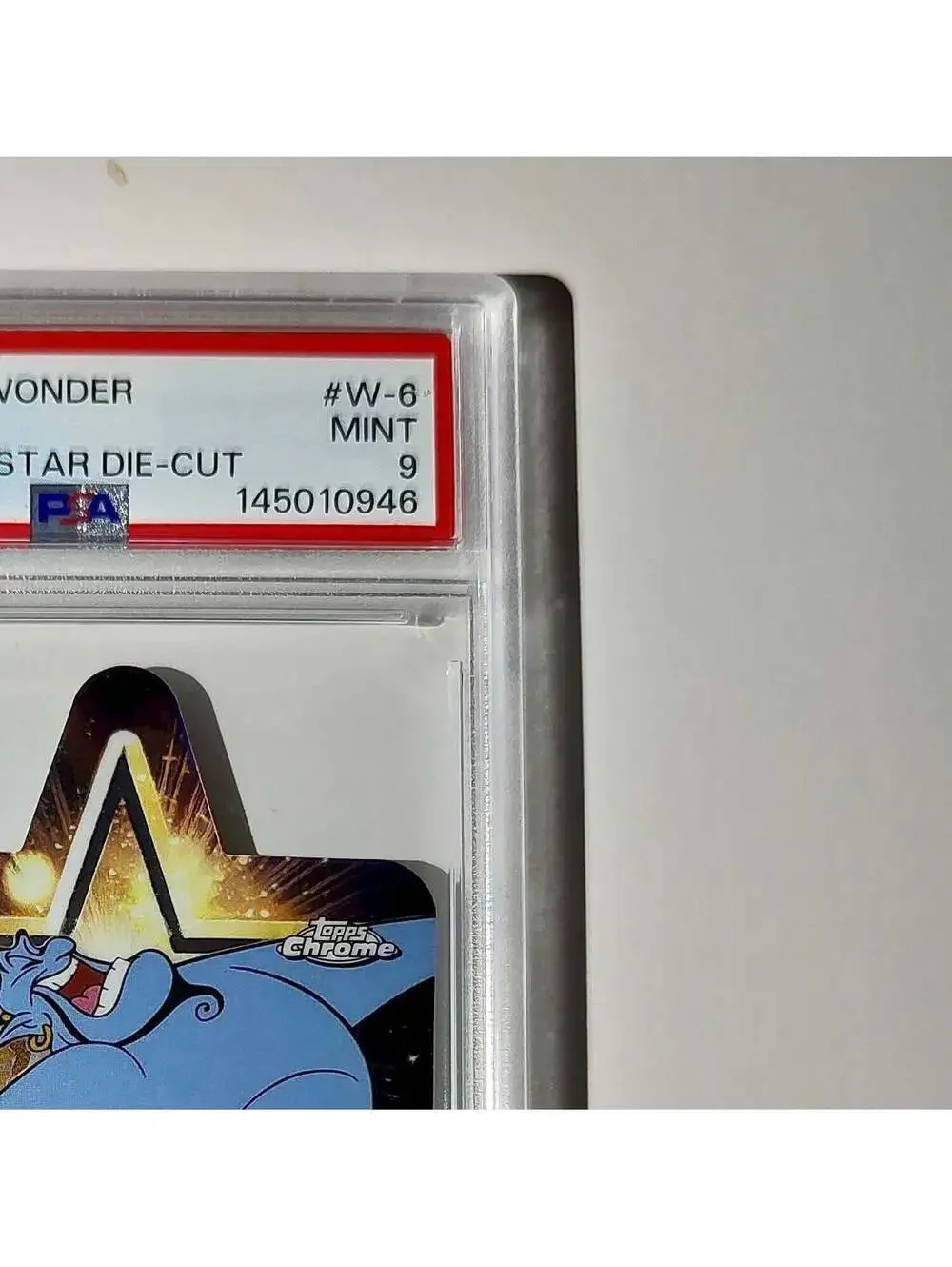 Genie 2025 Topps Chrome Disney #W-6 Wish Upon A Star Die Cut Card Aladdin PSA 9